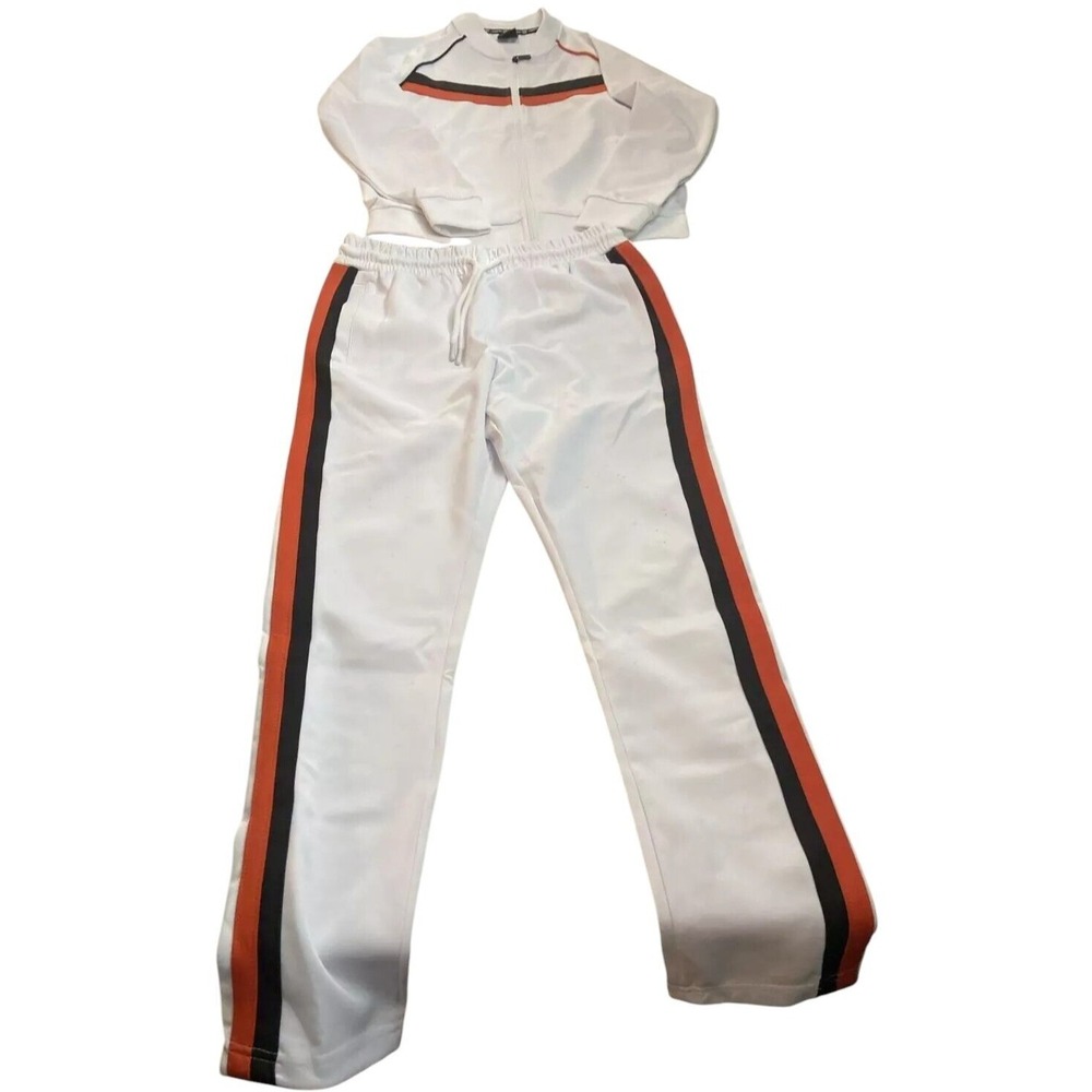 Jian Wang Mens Track Suit Small White Jogging Running